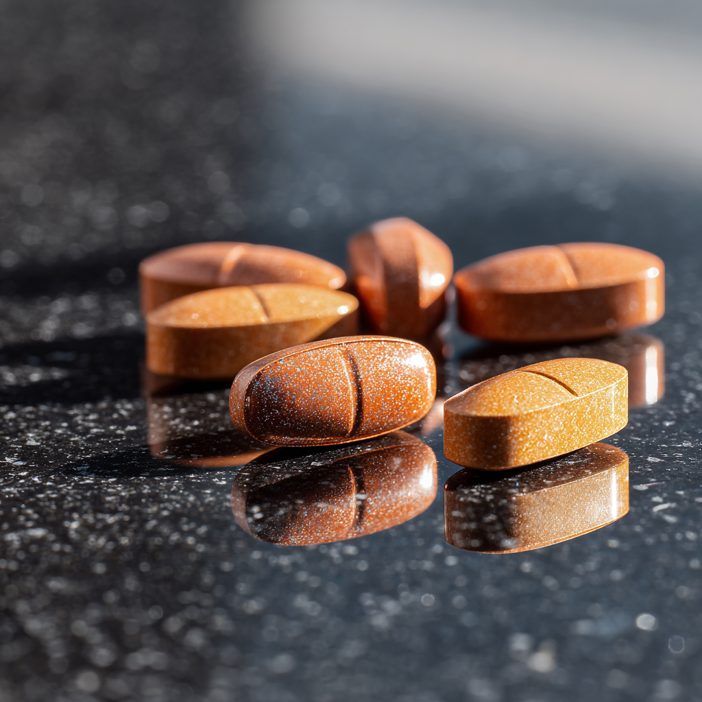 capsules detail view on white surface